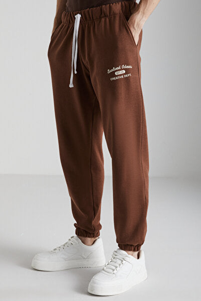 Nottingham Men's 2-Piece Set Relaxed Organic Cotton Raised Brown Tracksuit