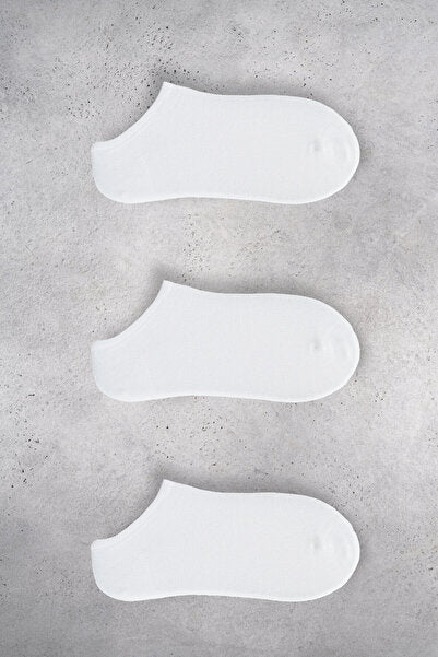 Zulıbel Plain Bamboo Women's 3-Pack Booties White Socks
