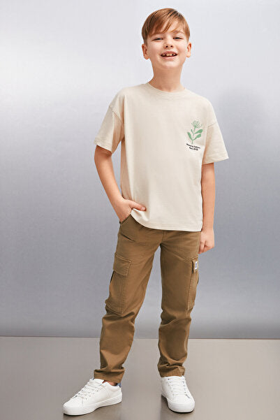 VARDON Erkek Bej T-Shirt