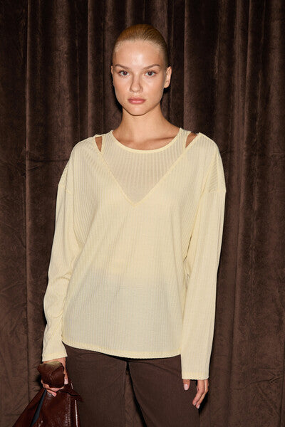 ZARREUS Women's Off-the-Shoulder, Flexible Fabric, Comfortable Fit Yellow Blouse