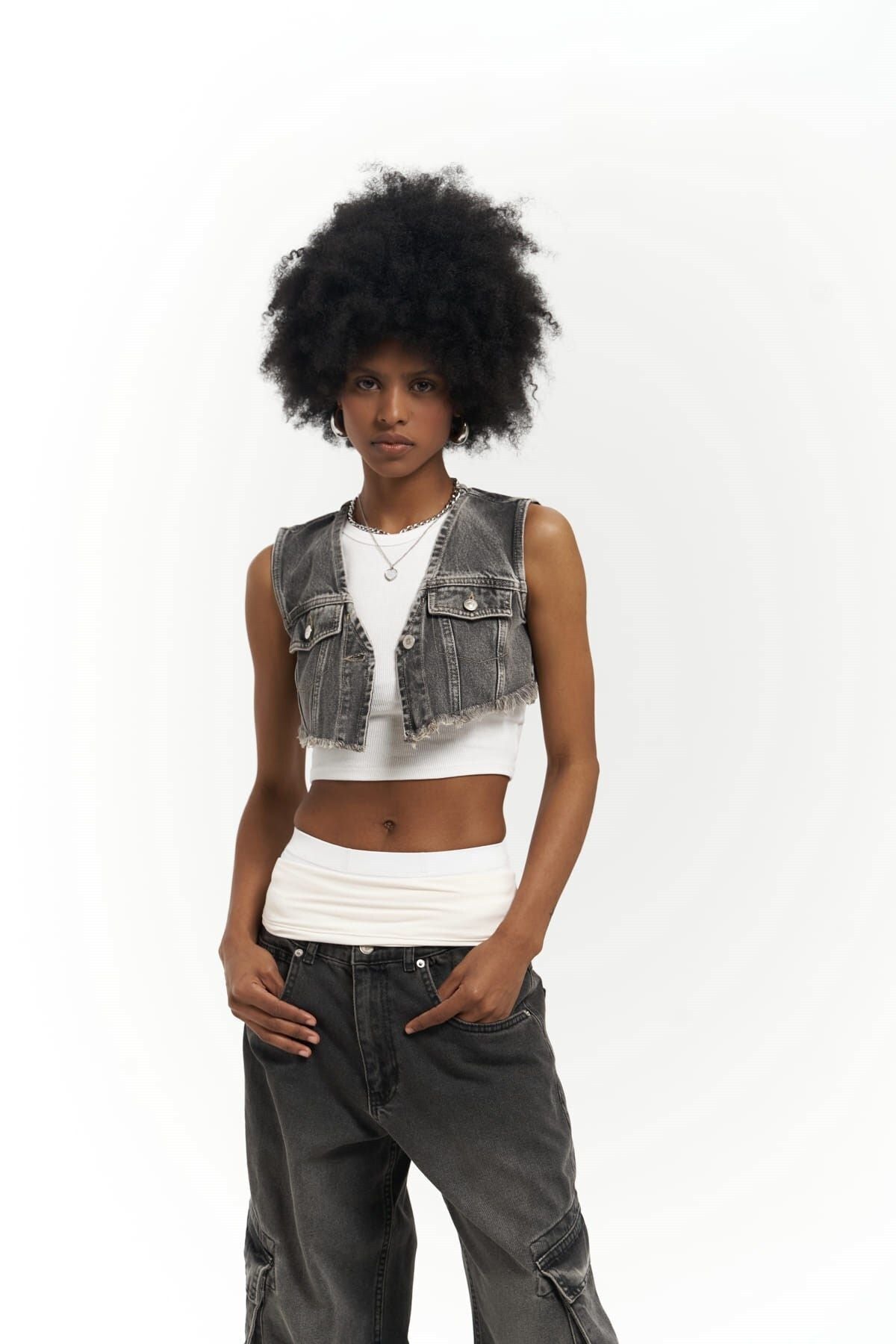 Regina Smoked Denim Vest