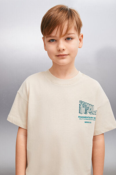 NAEL Erkek Bej T-Shirt