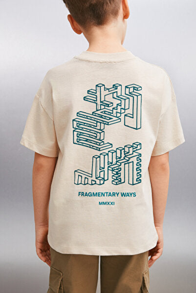 NAEL Erkek Bej T-Shirt