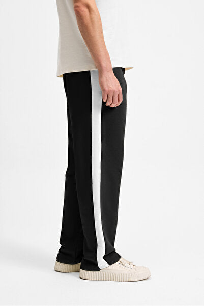 ARAUJO Men's Relaxed Fit Black Sweatpants with Elastic Waist