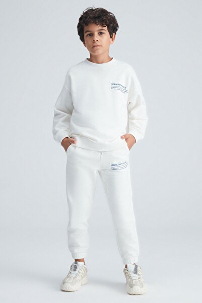 Dıaz Pamuk Boy's Ecru Bottom-Top Set