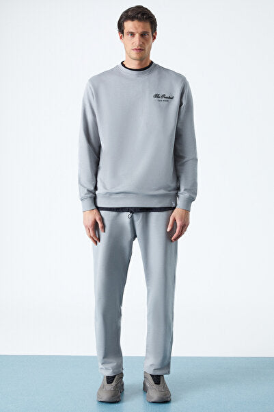 ALPHARA Men's Organic Cotton Regular Gray Sweatpants