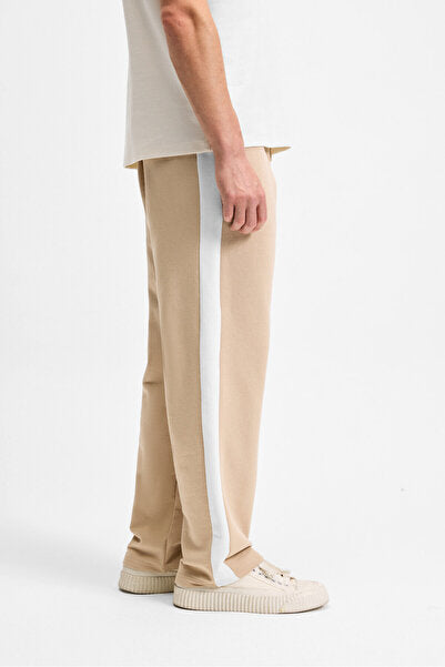 ARAUJO Men's Relaxed Fit Beige Sweatpants with Elastic Waist