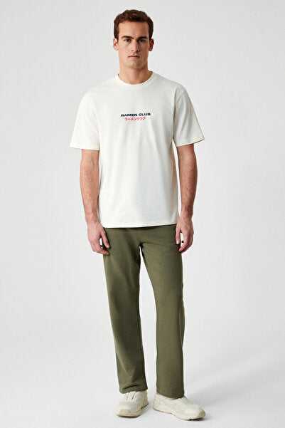 ALPHARA Men's Organic Cotton Regular Khaki Sweatpants