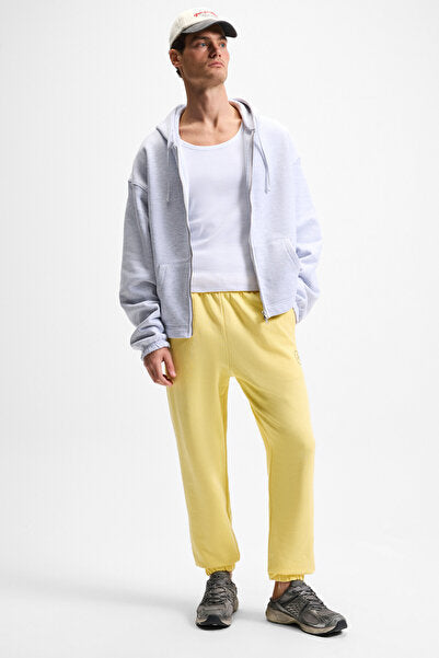 YOANE Men's Tie-Up Elastic Waist and Leg Yellow Sweatpants