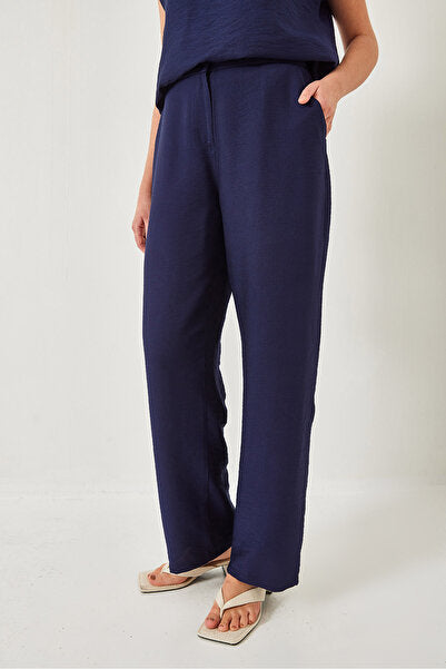 Women's Belted Palazzo Trousers Linen Ayrobin Bottom-Top Set 60323 60271039