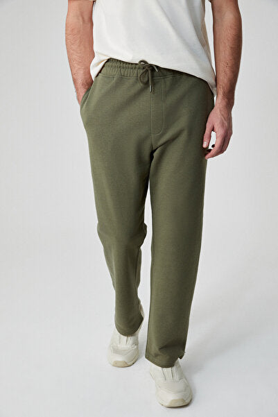 ALPHARA Men's Organic Cotton Regular Khaki Sweatpants