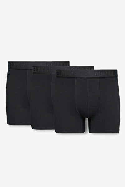 PETRUS Men's 3 Pack Cotton Lycra Flexible Fabric Black Boxers