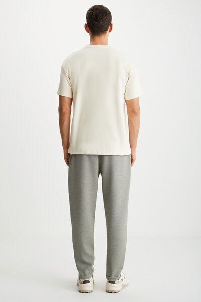 HUXLEY Men's Regular Tube Leg Normal Lace-Up Waist Organic Cotton Side Pocket Khaki Trousers