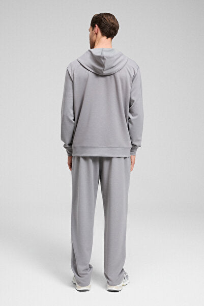 GRIFFIN Men's Drawstring Elastic Waist Metal Bird Eye Detailed Gray Sweatpants