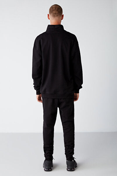 Jeremiah Men's Regular Black Sweatpants with Flexible Fabric Waistband and Elastic Pocket