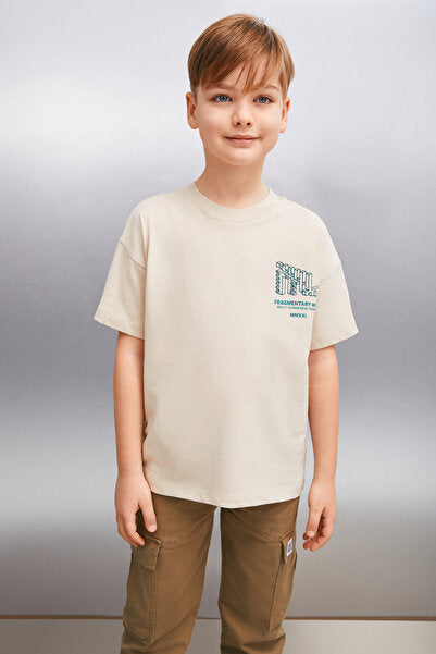 NAEL Erkek Bej T-Shirt