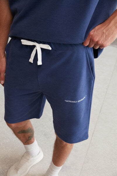 Colombia Men's 2-Piece Set Comfort Fit Casual Mold Text Embroidered Navy Blue Tracksuit Set