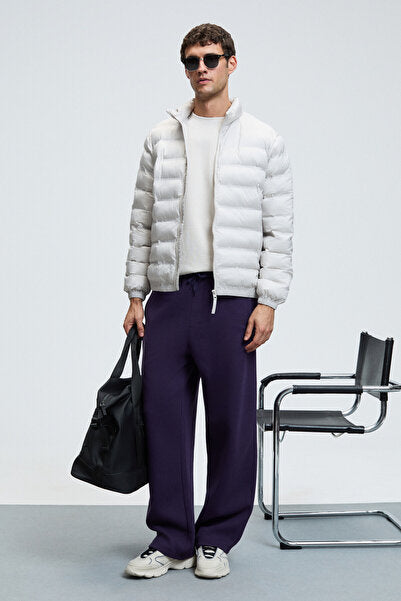 BENSON Men's Corded Elastic Waist Relaxed Fit Purple Sweatpants