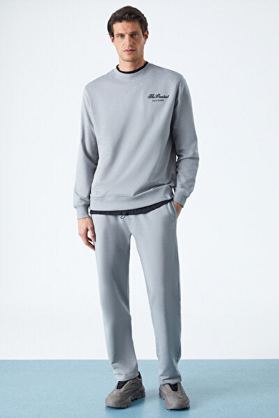 ALPHARA Men's Organic Cotton Regular Gray Sweatpants